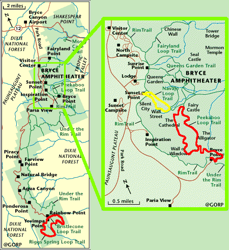 Wanderkarte Bryce Canyon