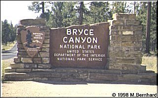 Einfahrt zum Bryce Canyon